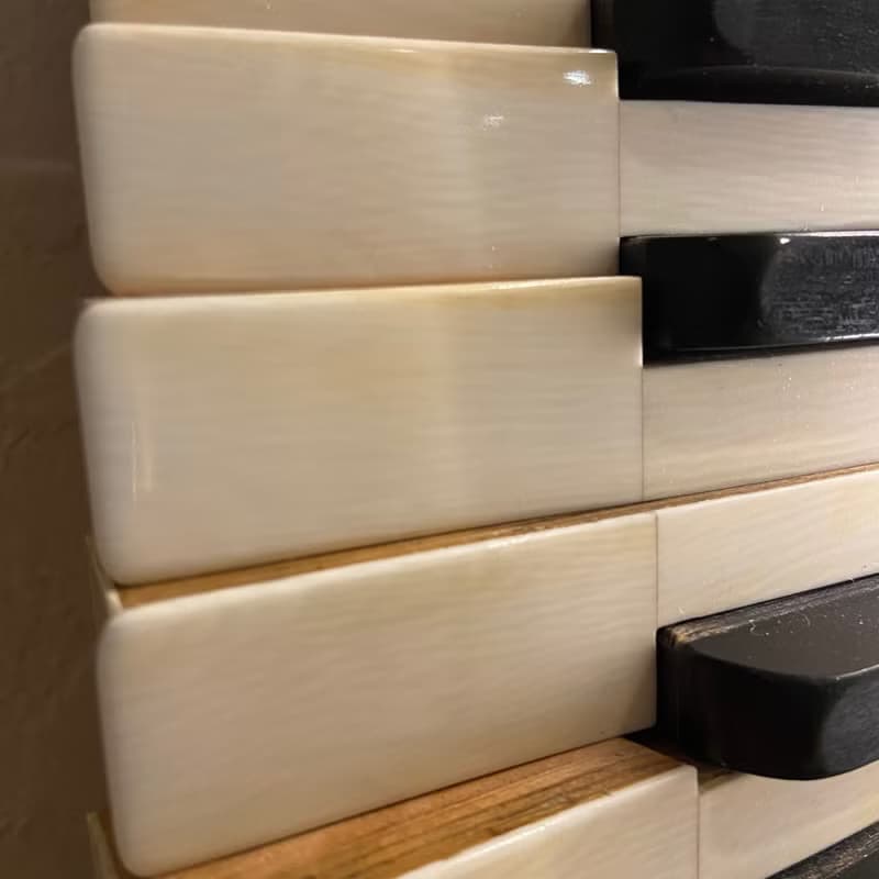 象牙色三角鋼琴鍵牆壁裝飾音樂波浪由 19 世紀古董三角鋼琴製成