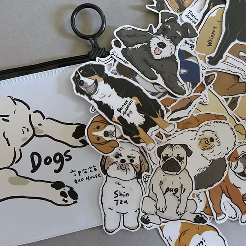 【快速出貨】Dogs霧面防水行李箱貼紙