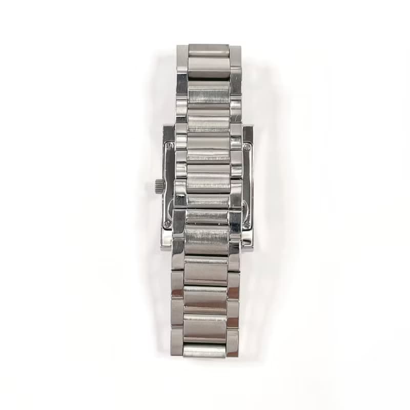 【日本直送 中古美品】グッチ GUCCI 腕時計 7700L ステンレススチール シルバー ホワイト クオーツ スクエアフェイス