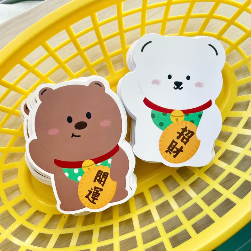 _ smallthings 農曆新年揮春 招財白丸 開運可可 防水貼紙