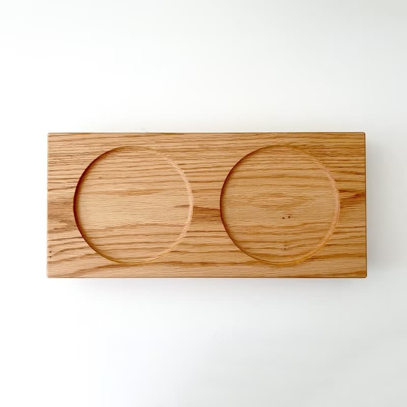 KATOMOKU 貓咪桌/為2件 橡木 日本製造　喂食碗