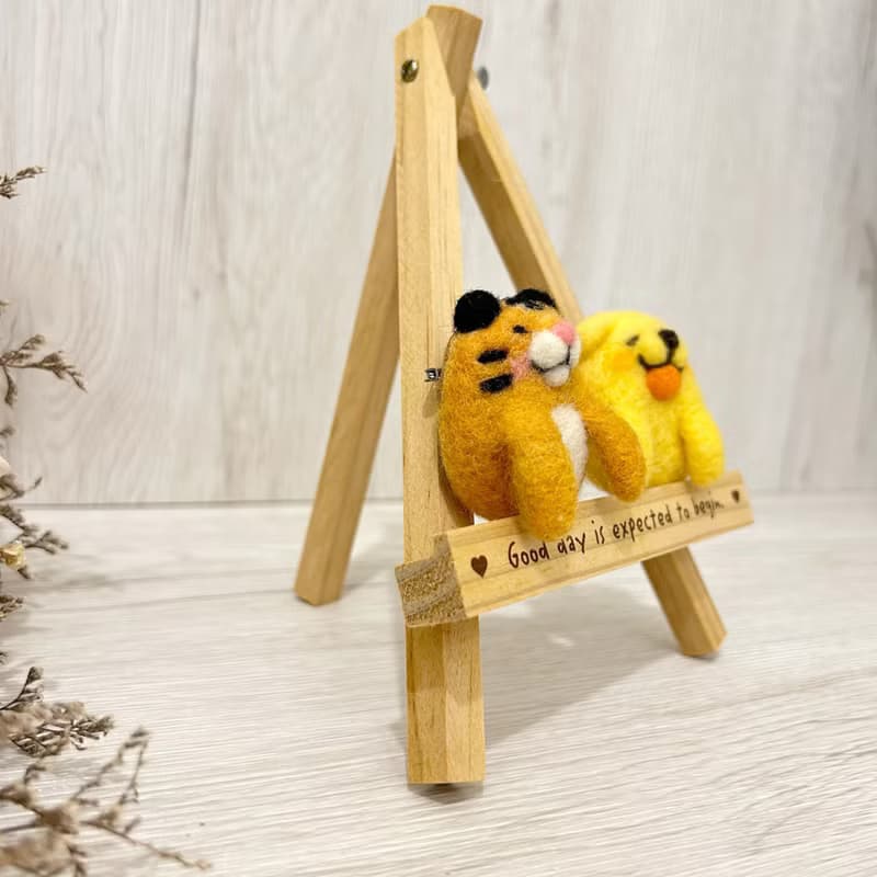 口袋小動物 黃金獵犬小太陽 小老虎 羊毛氈別針 胸針 療癒 送禮