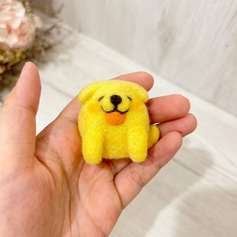 口袋小動物 黃金獵犬小太陽 小老虎 羊毛氈別針 胸針 療癒 送禮