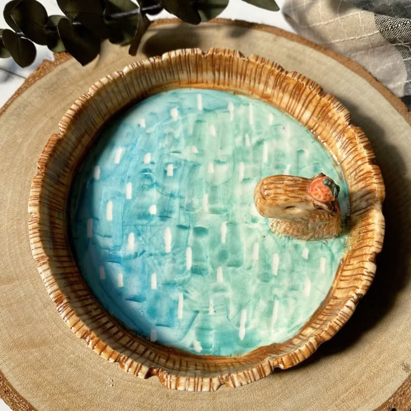 【手作盤子禮盒】水豚泡木桶溫泉(大)|免費禮盒和卡片代寫服務
