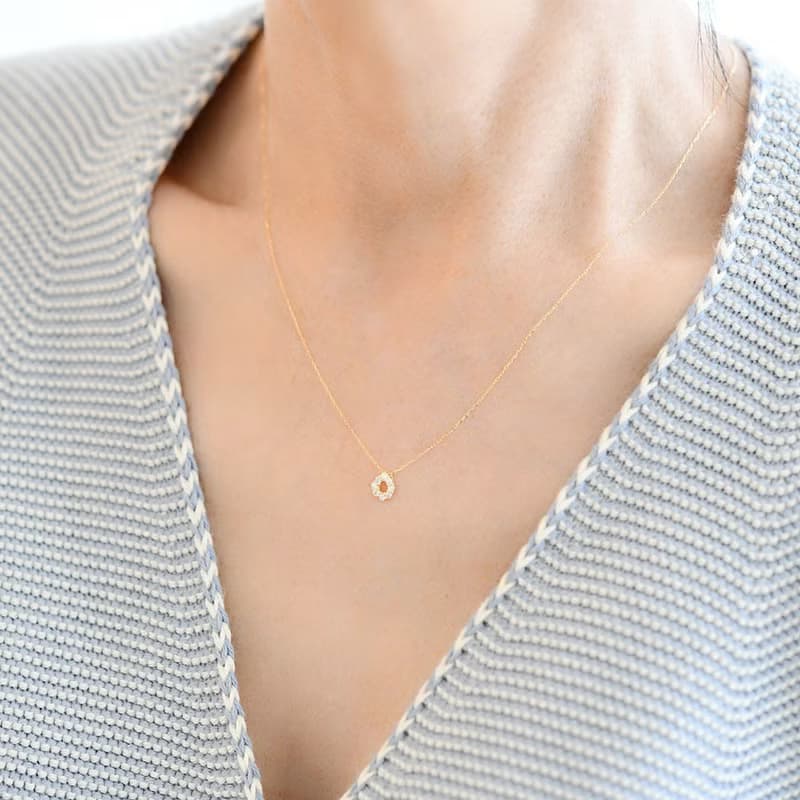 diamond necklace 永遠不変 K18金 しずく天然ダイヤモンドのネックレス 4月誕生石 単品