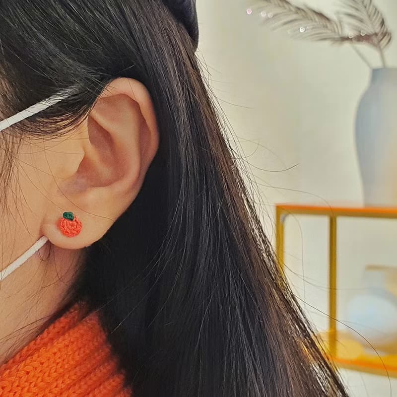 Handmade Fruit crochet earrings (Sterling silver)