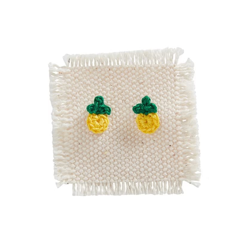 Handmade Fruit crochet earrings (Sterling silver)