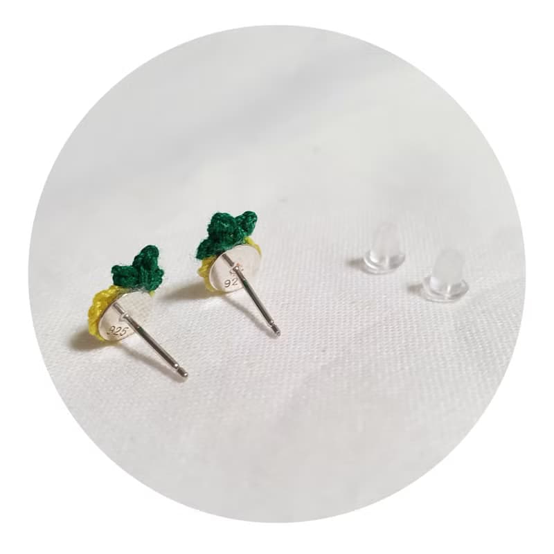 Handmade Fruit crochet earrings (Sterling silver)