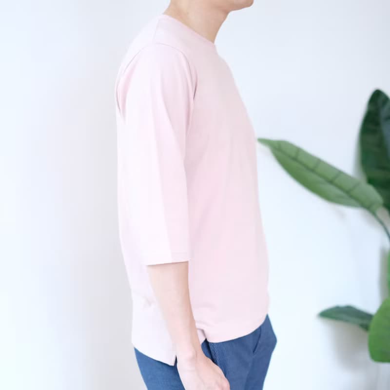 夏日加厚7分袖T 中性T恤 /簡約款式/純棉材質/藍染/素T/情侶/禮物