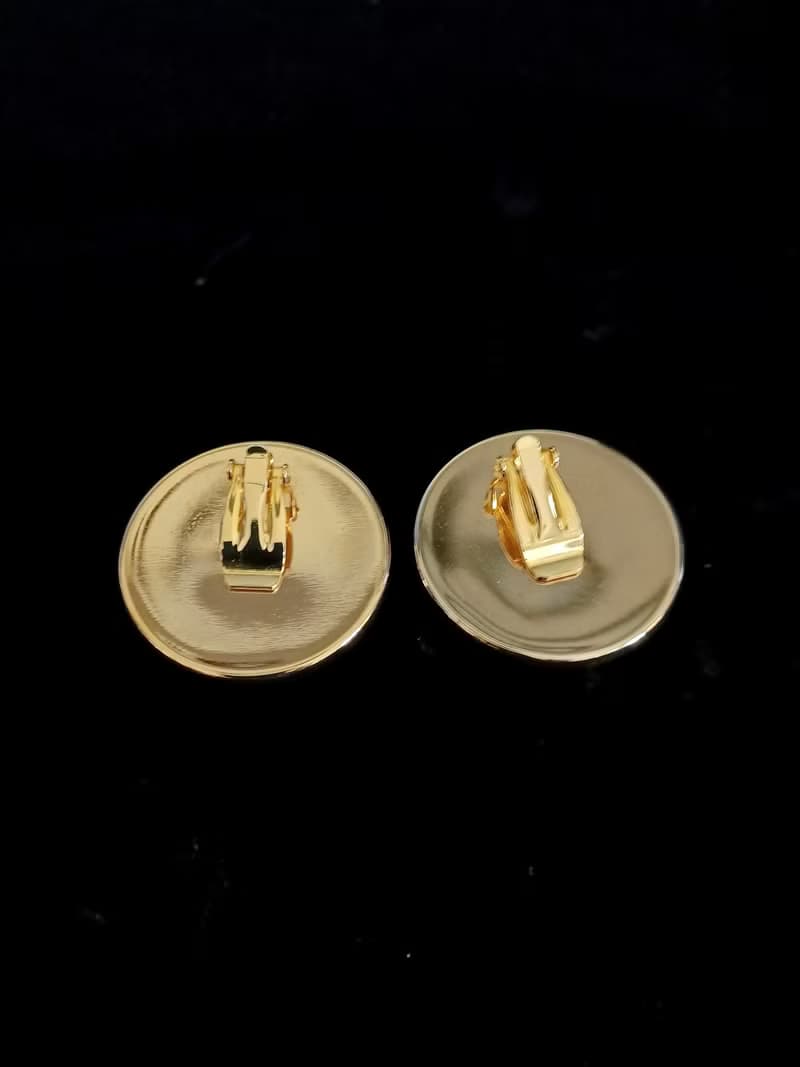 vintage jewelry  紅黑大氣雙色琺瑯 夾式耳環