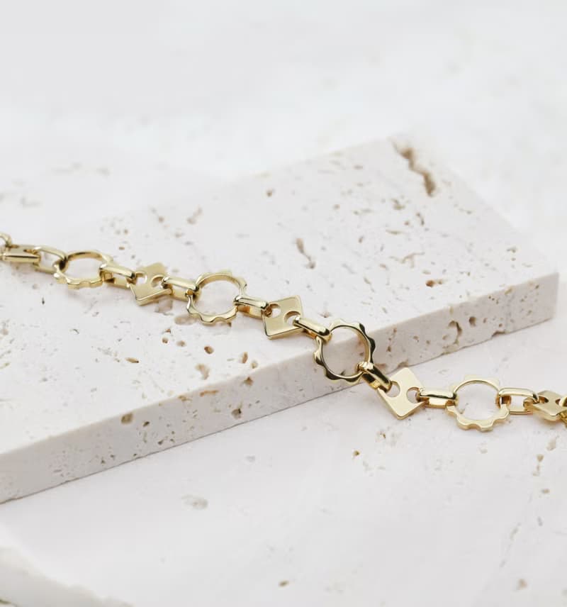 太陽花齒輪手鍊 316L醫療鋼 / 金色