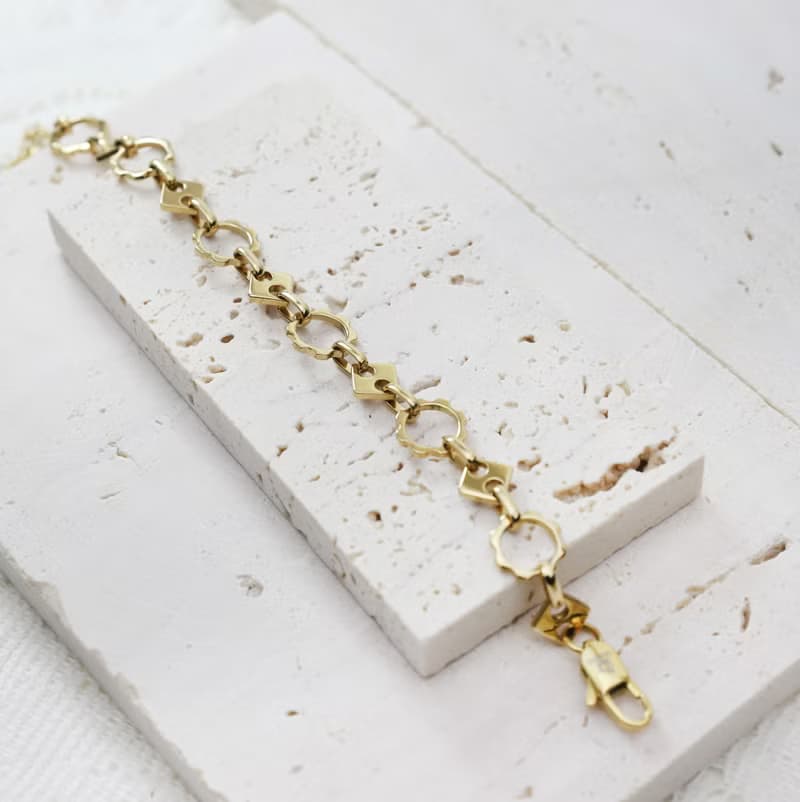 太陽花齒輪手鍊 316L醫療鋼 / 金色