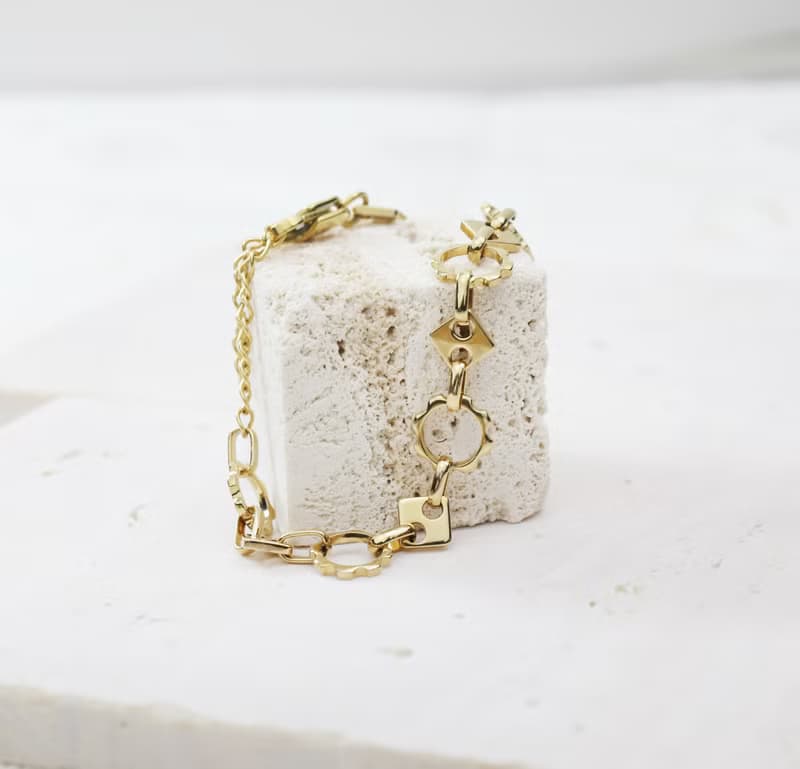 太陽花齒輪手鍊 316L醫療鋼 / 金色