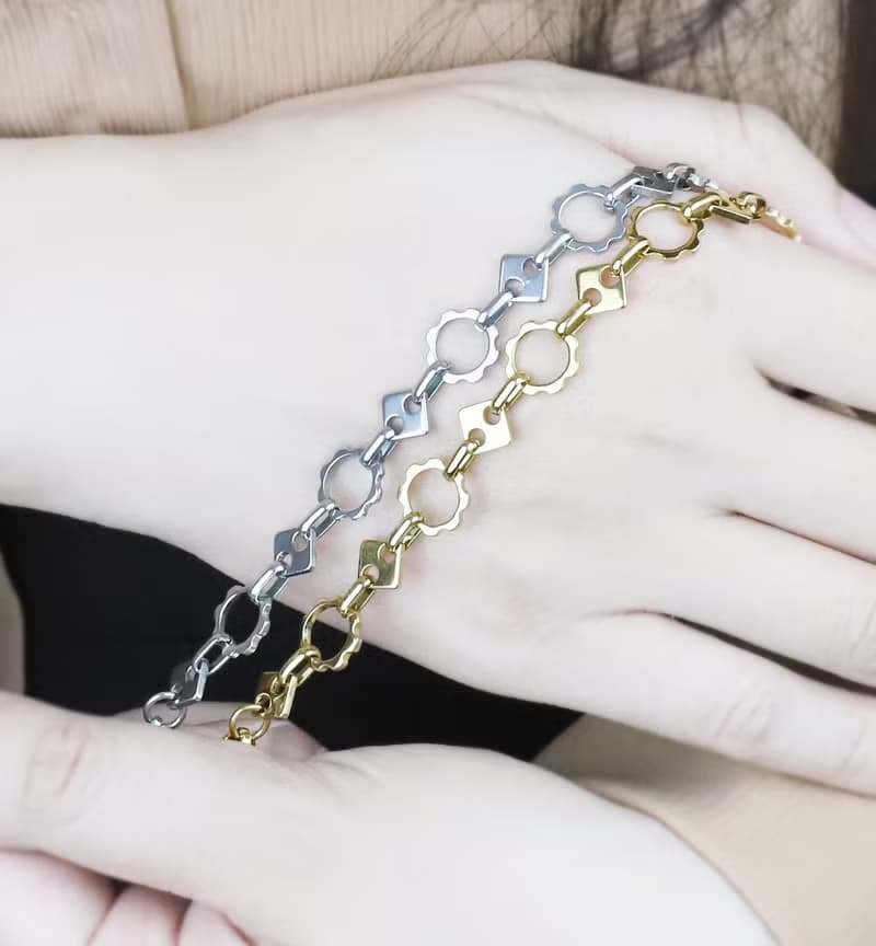 太陽花齒輪手鍊 316L醫療鋼 / 金色