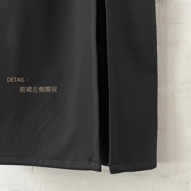 訂製系列-配色拼接單側腰鏤空洋裝