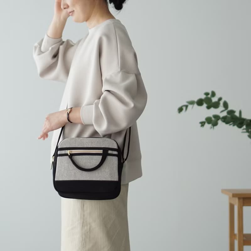 キャンディ / ブラック × 霜降りブラック 【受注制作】 Trocco 帆布バッグ