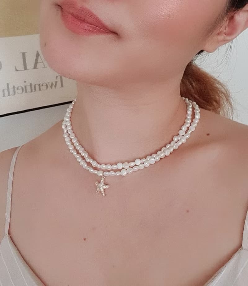 Real Freshwater Pearl Multi-Purpose Necklace ,Bracelet , Mask Necklace