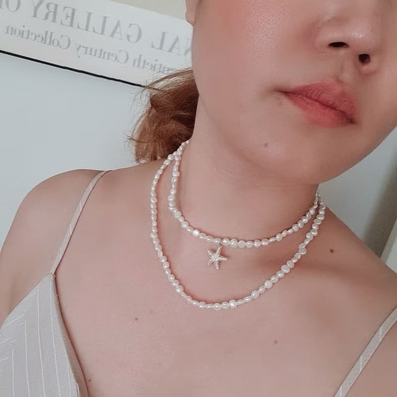 Real Freshwater Pearl Multi-Purpose Necklace ,Bracelet , Mask Necklace