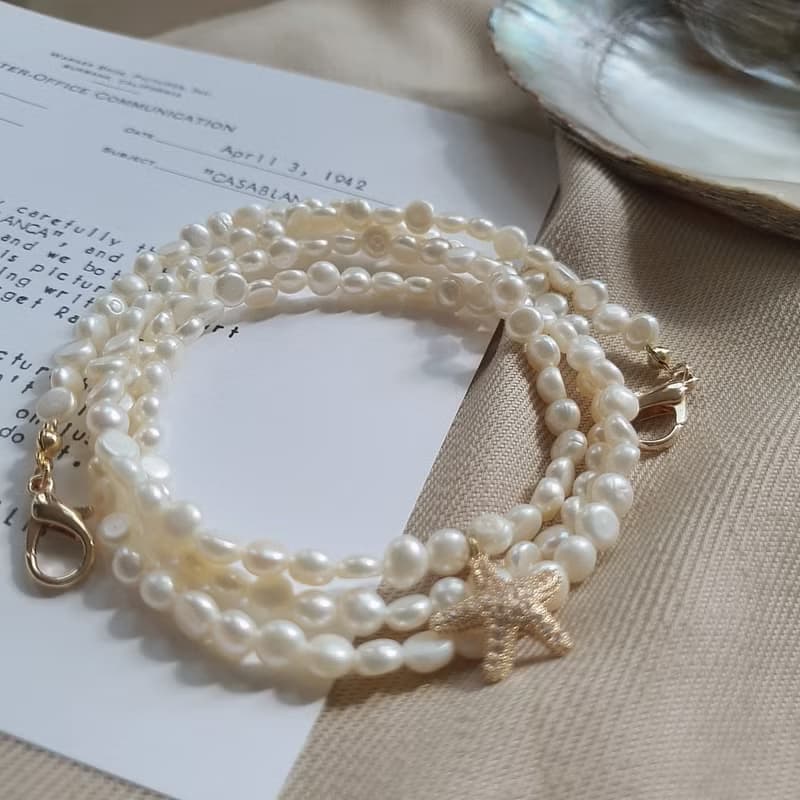 Real Freshwater Pearl Multi-Purpose Necklace ,Bracelet , Mask Necklace