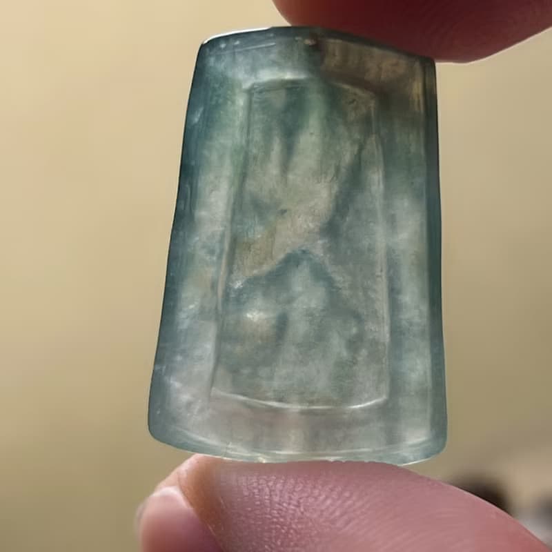 冰種油青翡翠山水牌項鍊 | 天然緬甸玉翡翠A貨 | 送禮
