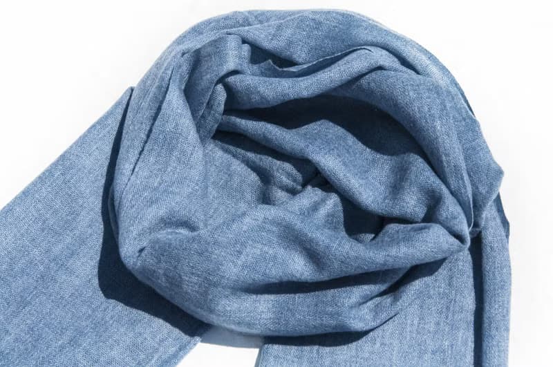 喀什米爾Cashmere/羊絨圍巾/純羊毛圍巾披巾/戒指絨披肩-藍色天空
