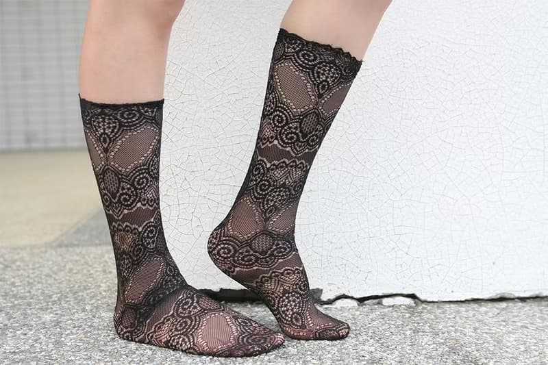Unni蕾絲推推襪-網襪 襪 襪子 鞋履襪品 sock 推推襪 中筒襪 女襪