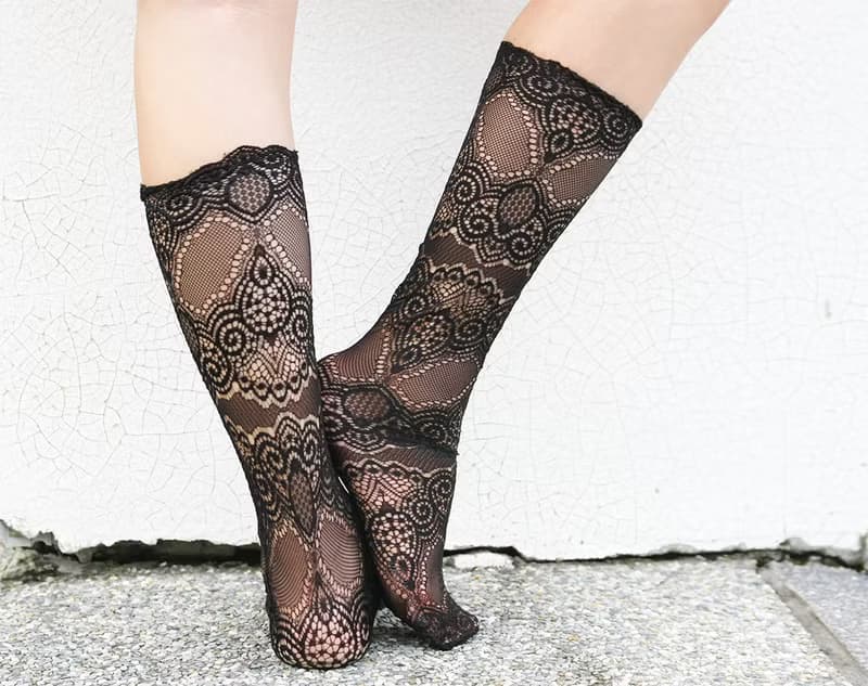 Unni蕾絲推推襪-網襪 襪 襪子 鞋履襪品 sock 推推襪 中筒襪 女襪