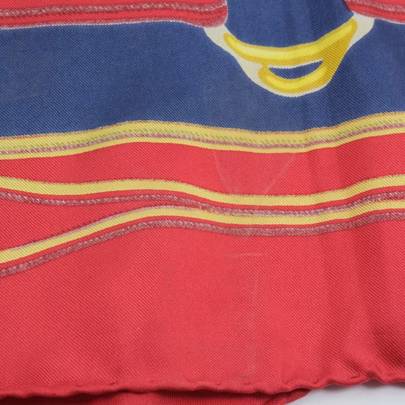 【日本直送】【HERMES】エルメス カレ90 シルク 赤/青 レディース スカーフ【中古】
