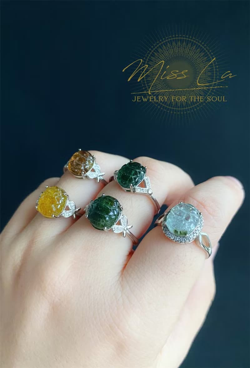 碧璽 龜殼 富甲 招財 聚財 S925銀 戒指 戒圍可調節 ring