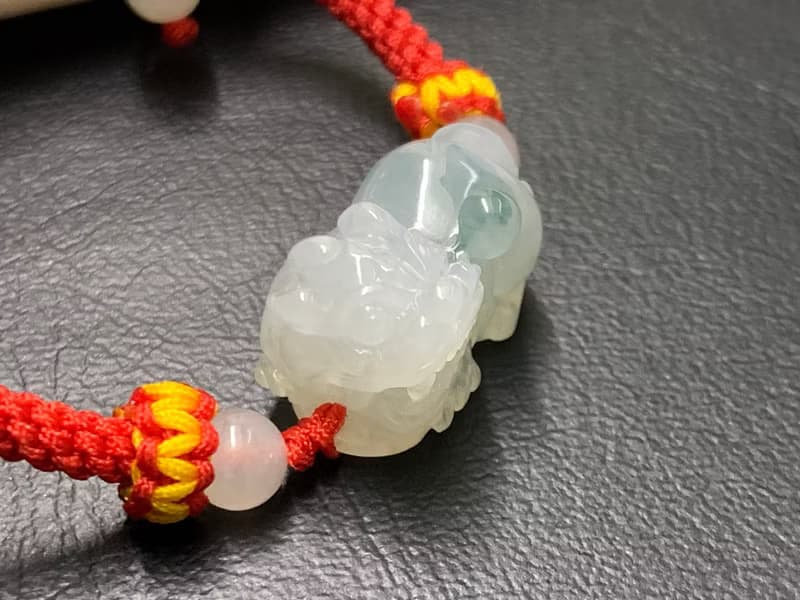 免費開光 快速出貨 天然A貨緬甸玉翡翠招財貔貅手鍊霸王貔貅飄花