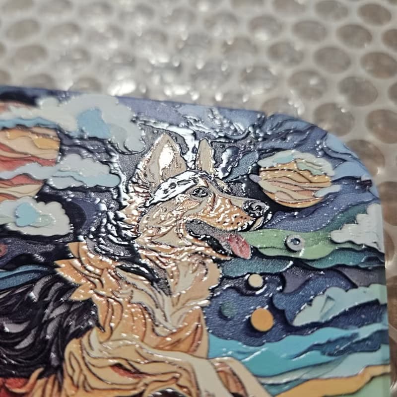 德國狼犬漫步-晶雕陶瓷吸水杯墊
