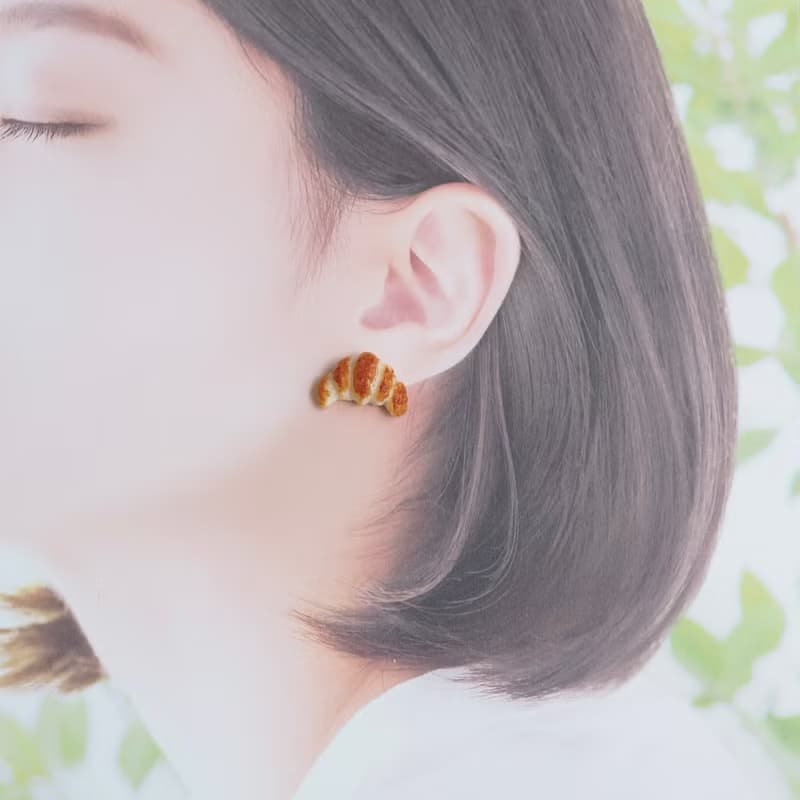 earring / miniature bread /pancake&croissant