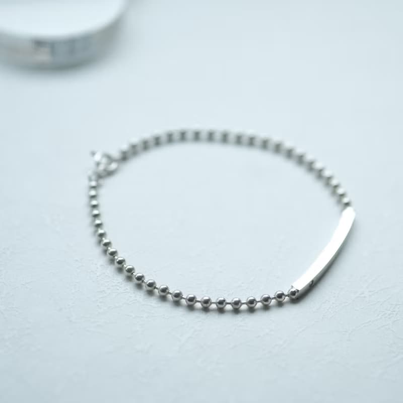 ボールチェーン バー ブレスレット  シルバー925