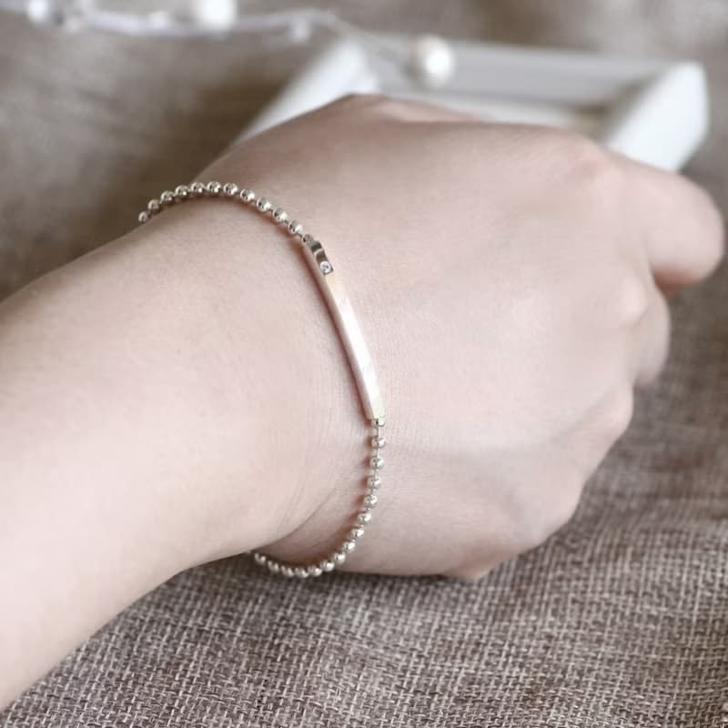 ボールチェーン バー ブレスレット  シルバー925