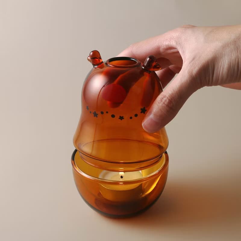 麋鹿變色造型玻璃燭罩/隨附小茶燭2入
