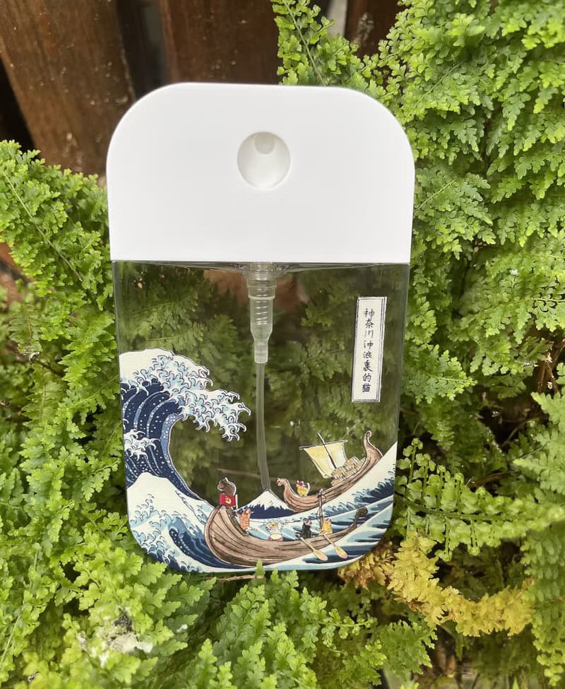 貓浮世繪酒精噴霧瓶-神奈川衝浪裡的貓|防疫|乾洗手|香水|防蚊液