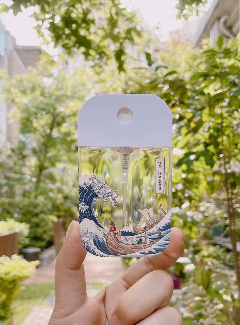 貓浮世繪酒精噴霧瓶-神奈川衝浪裡的貓|防疫|乾洗手|香水|防蚊液
