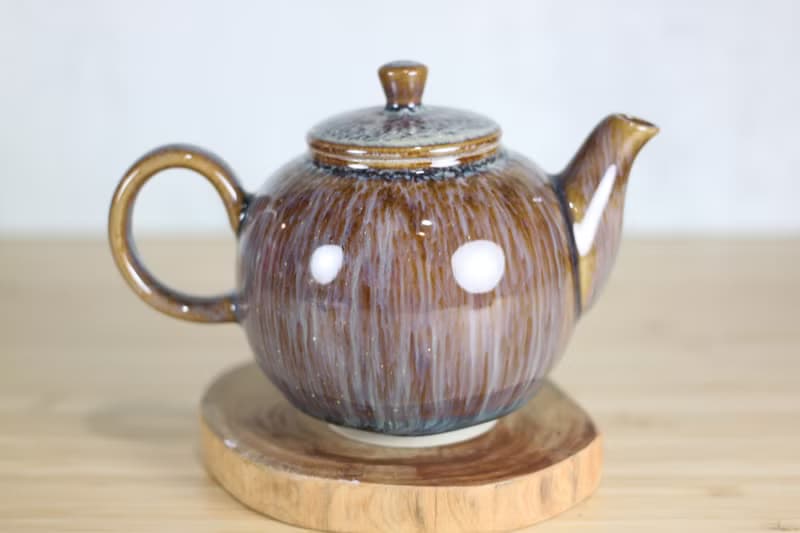 【送禮好物】240ml 紫戀 天目釉 圓滿茶壺 鶯歌名家葉敏祥作