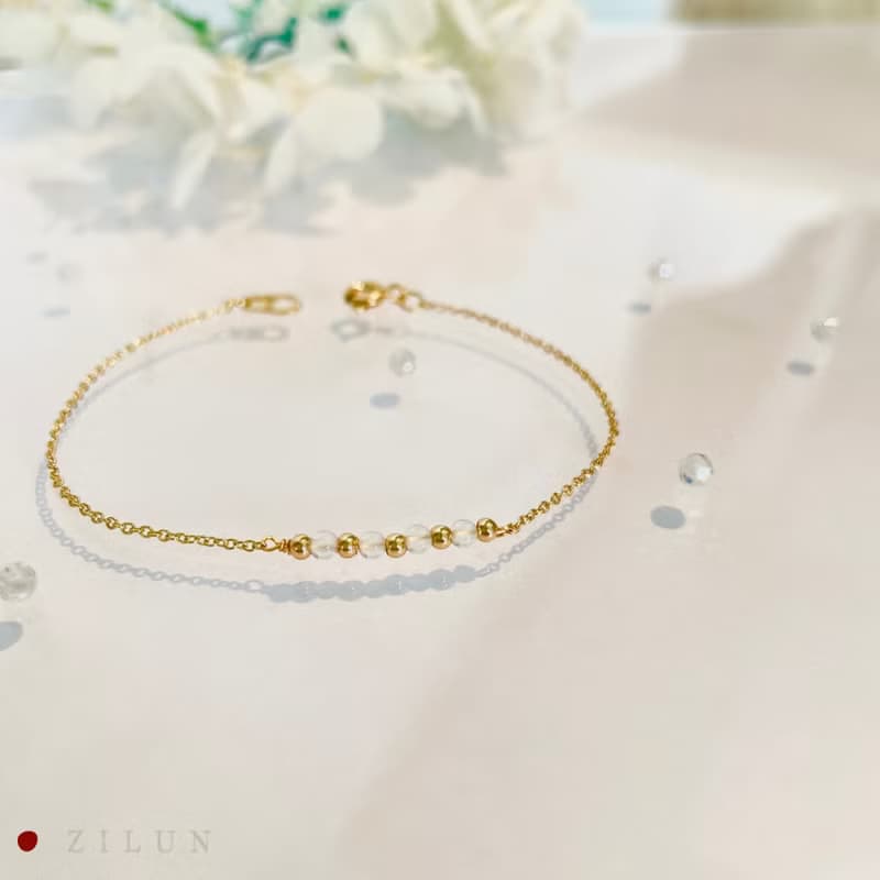 │簡約│美好時刻 • 白水晶 • 14K注金 • 14KGF