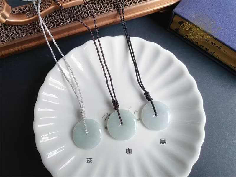 天然緬甸玉翡翠 冰晴底帶綠質細 平安扣 項鍊 禮物 長輩禮 滿月禮