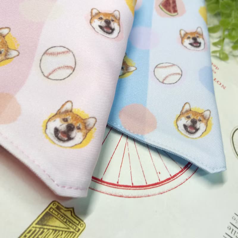 柴犬_雙面_寵物領巾(綁式)