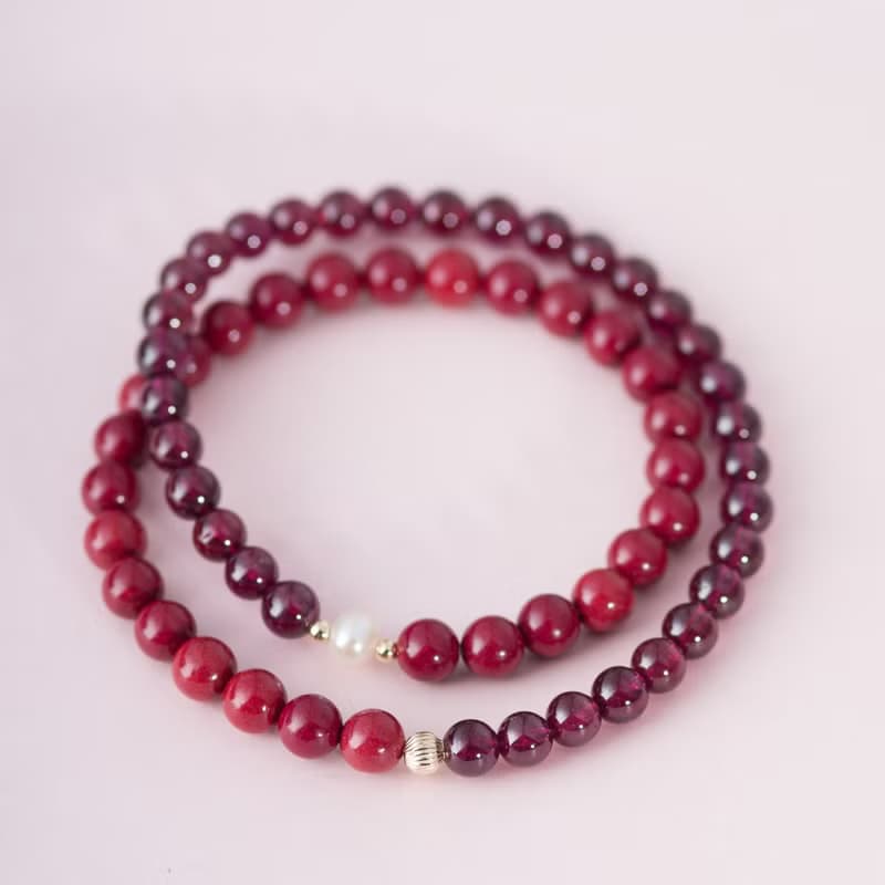 紫金砂硃砂6mm手鏈 | 紫牙烏石榴石手鍊辟邪防小人新年禮物化太歲