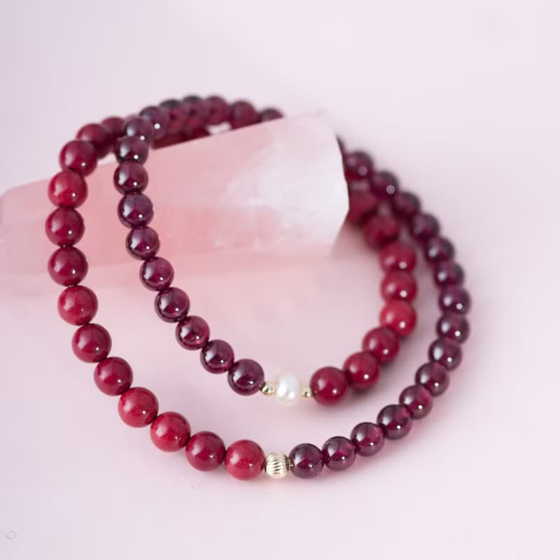 紫金砂硃砂6mm手鏈 | 紫牙烏石榴石手鍊辟邪防小人新年禮物化太歲