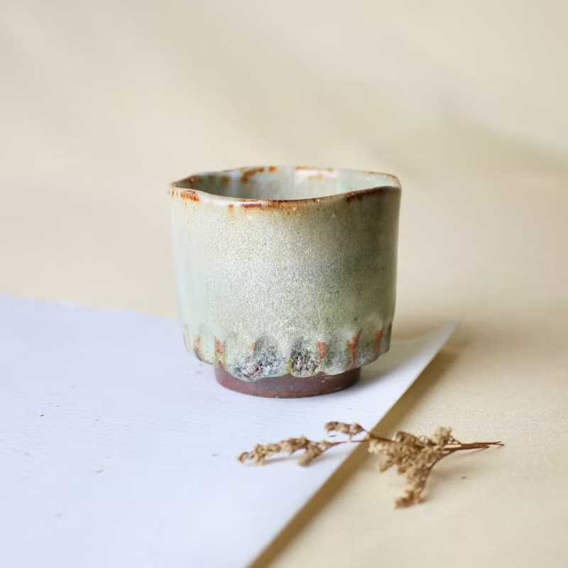 刻痕高方杯 新彩燒 柴燒陶藝 手作作品 | 張運美 作品