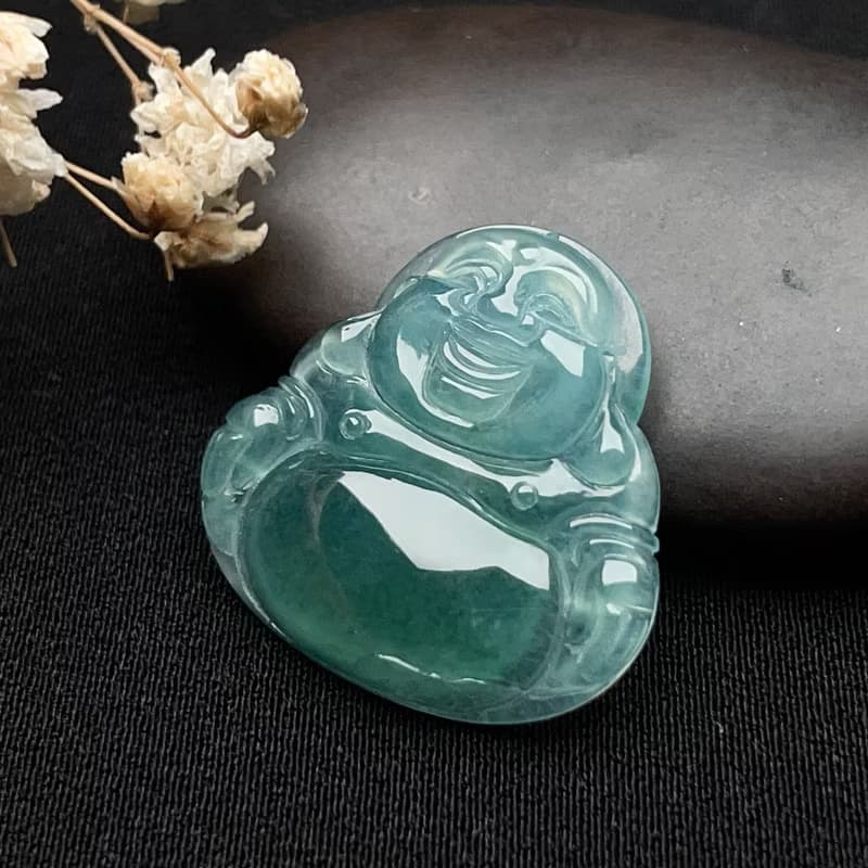 冰藍水翡翠彌勒佛 | 天然翡翠A貨 | 送禮