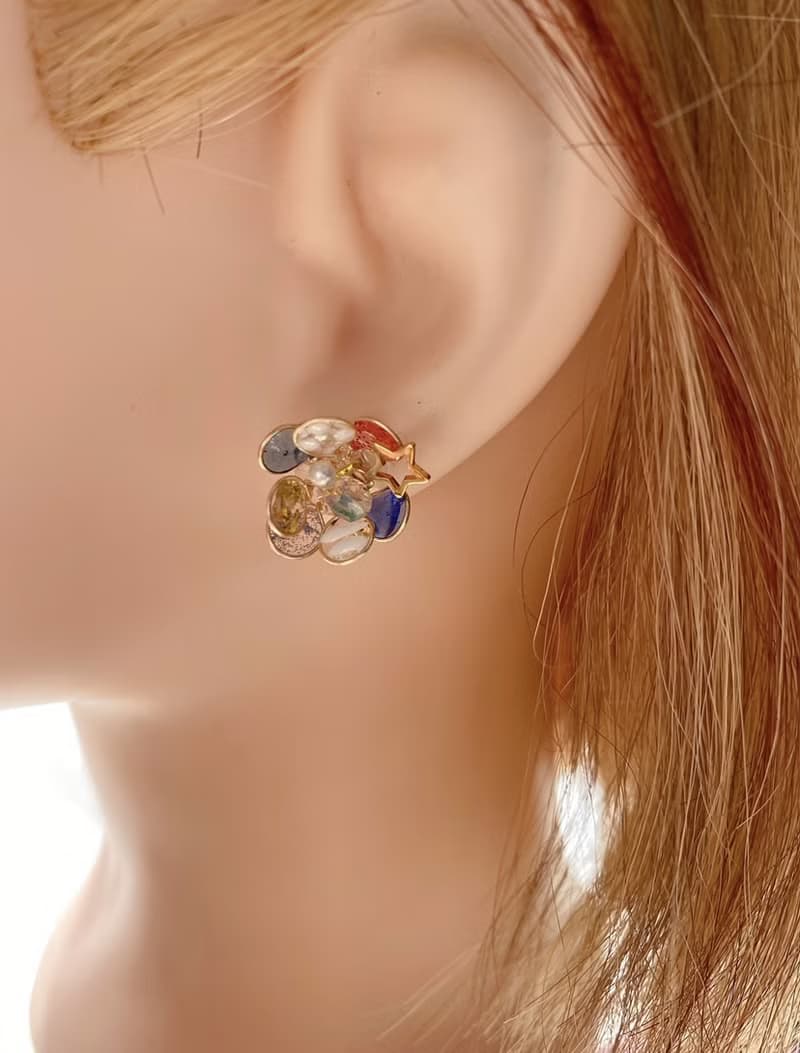 小美國銅線花、耳環、)耳夾