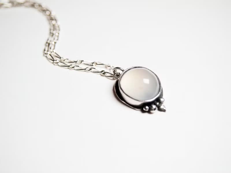 【Gem 系列】 #a152 玉髓項鍊-金工手作銀飾