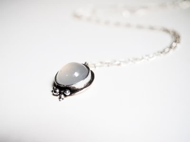 【Gem 系列】 #a152 玉髓項鍊-金工手作銀飾