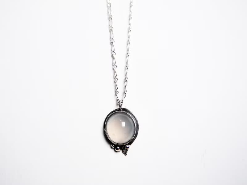【Gem 系列】 #a152 玉髓項鍊-金工手作銀飾