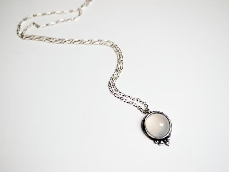 【Gem 系列】 #a152 玉髓項鍊-金工手作銀飾